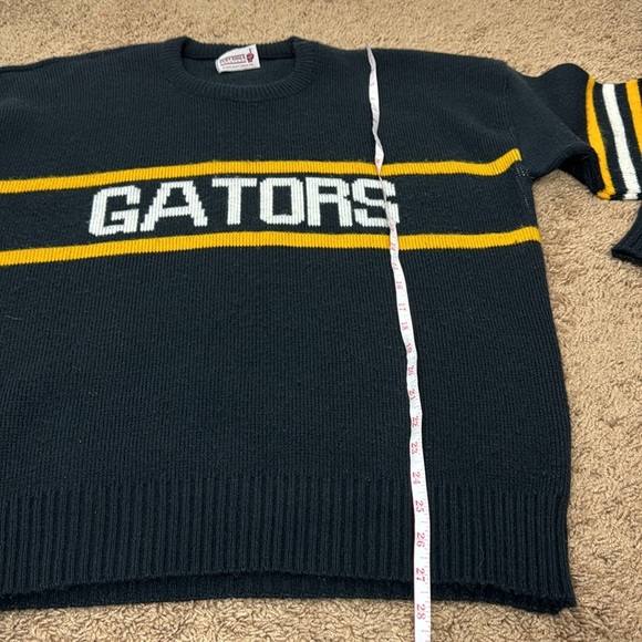Vintage 80s Cliff Engle Sweater Varsity Crewneck Crew Knit Sports Team Gators - Picture 10 of 11